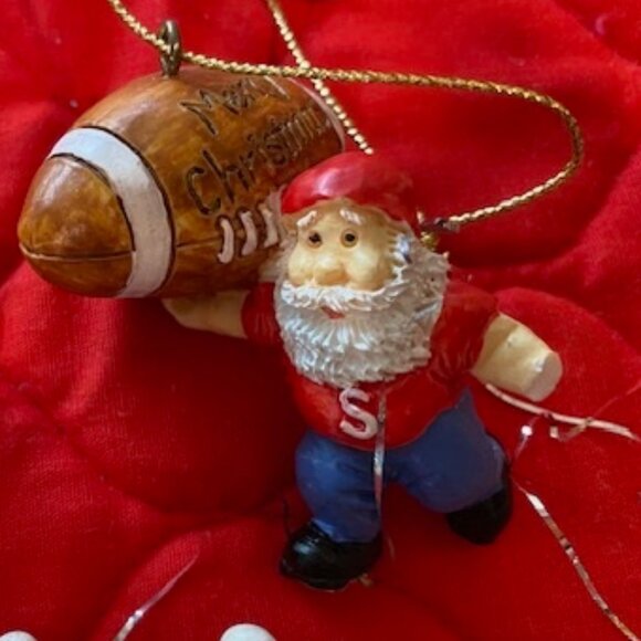 Lot of 9 * SPORTS Christmas Ornaments * FOOTBALL Basketball GOLF Bowling * SANTA - Picture 8 of 11